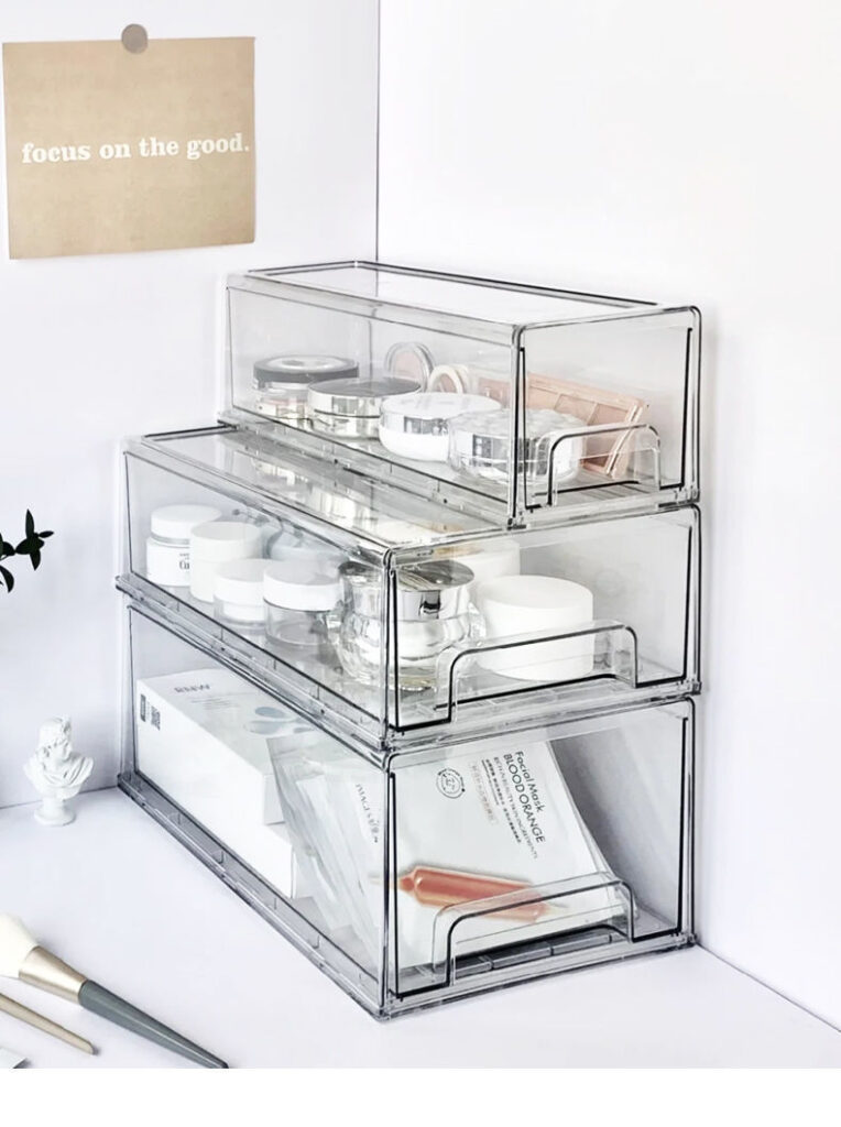 Clear Stackable Storage Drawers 1003