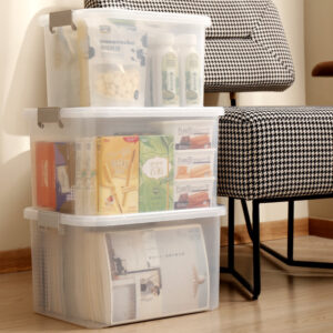 Durable Clear Storage Box with Carry Handle 1004