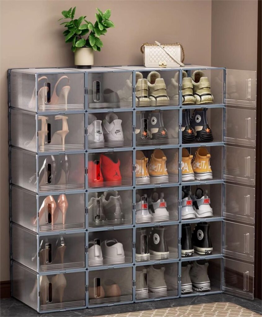 Portable Transparent Collapsible Shoe Container 1001